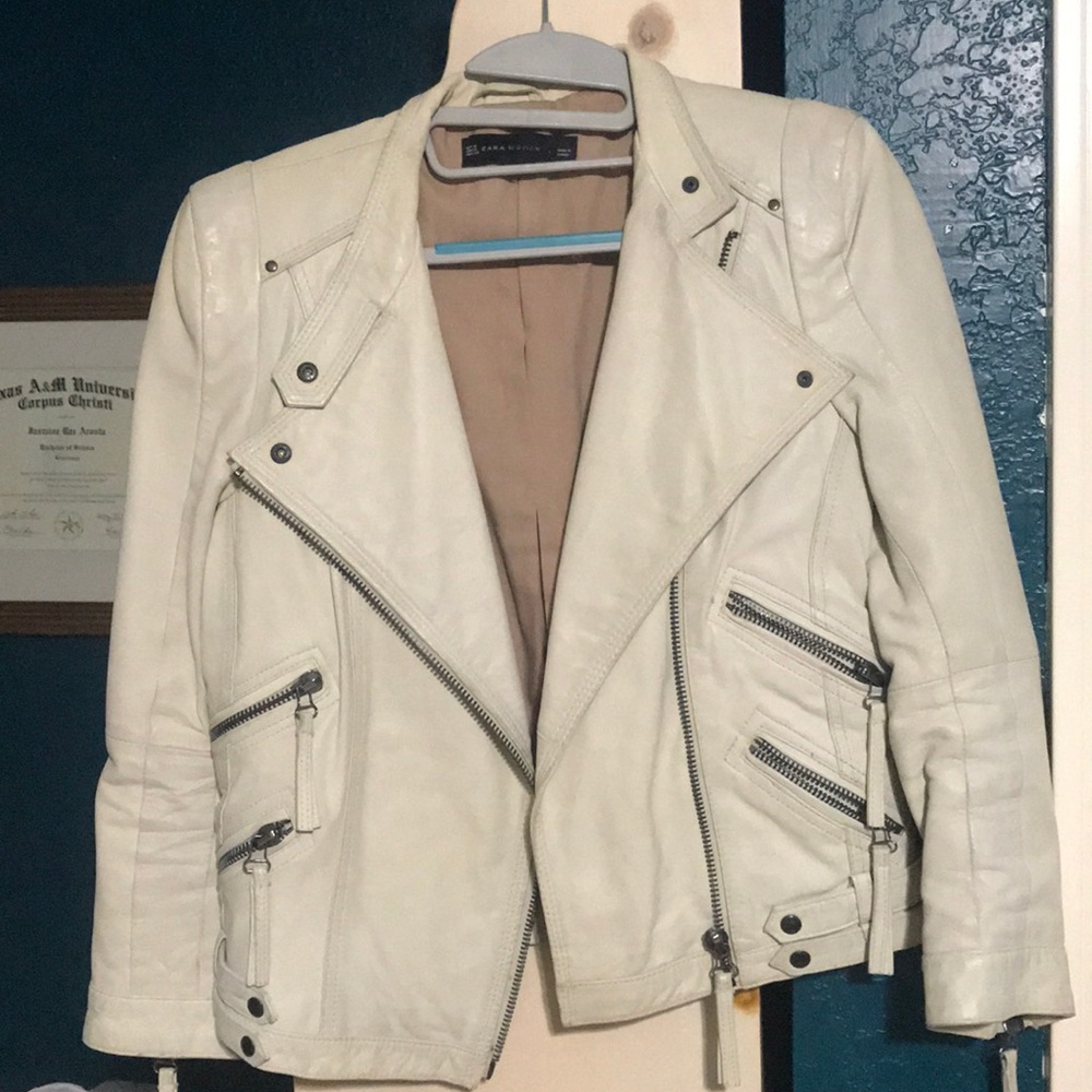 White Faux Leather Jacket